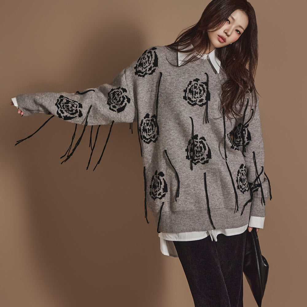 E3598 Rose Pattern Knit