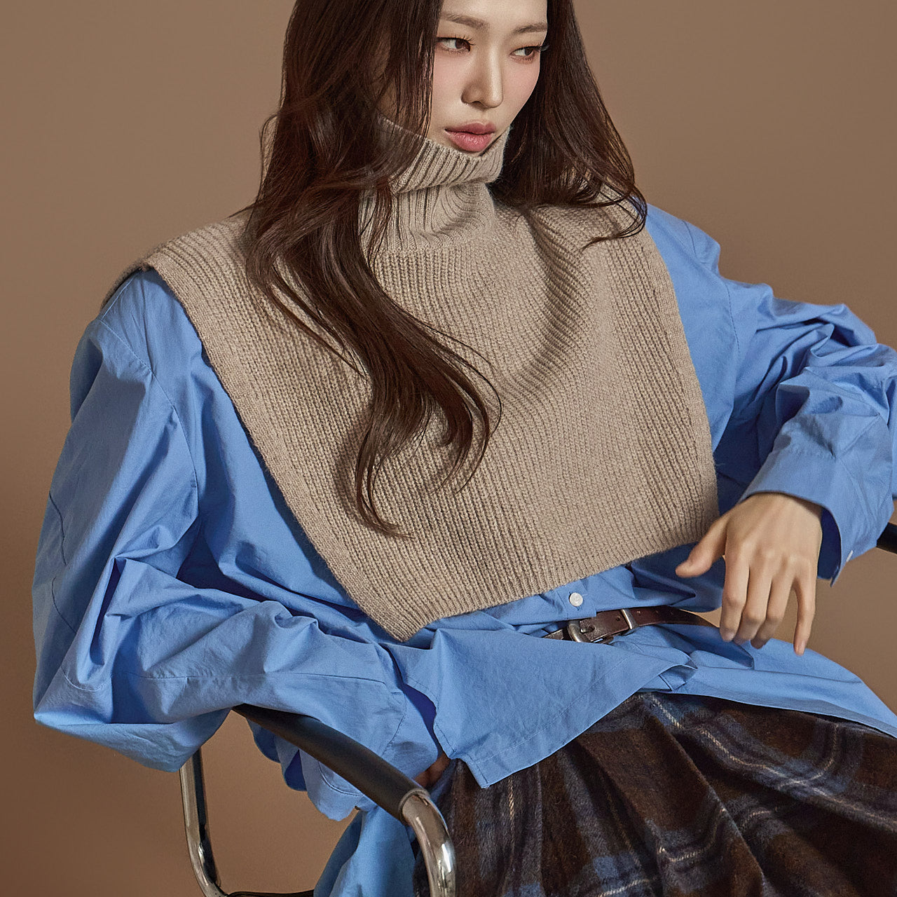 E2889 Turtleneck Knit Vest