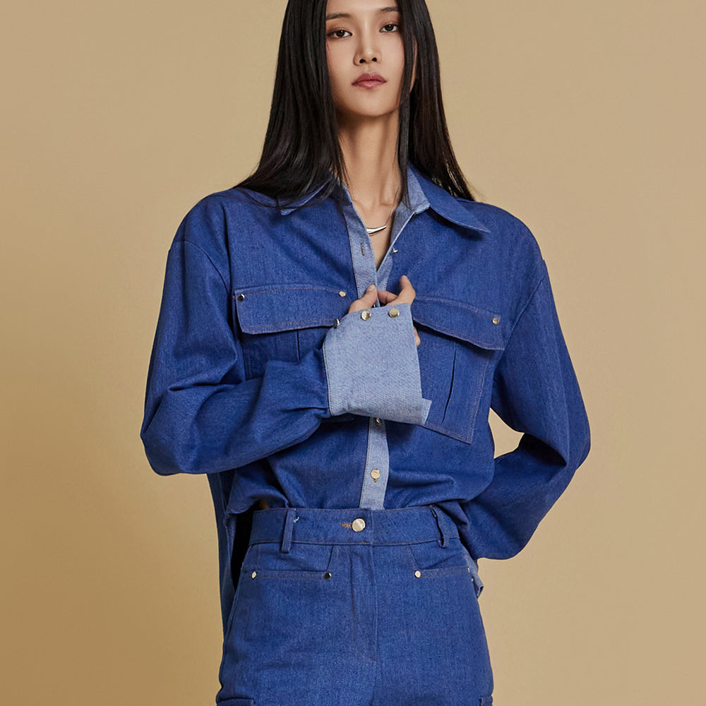 S589 Denim Loose Fit Shirt