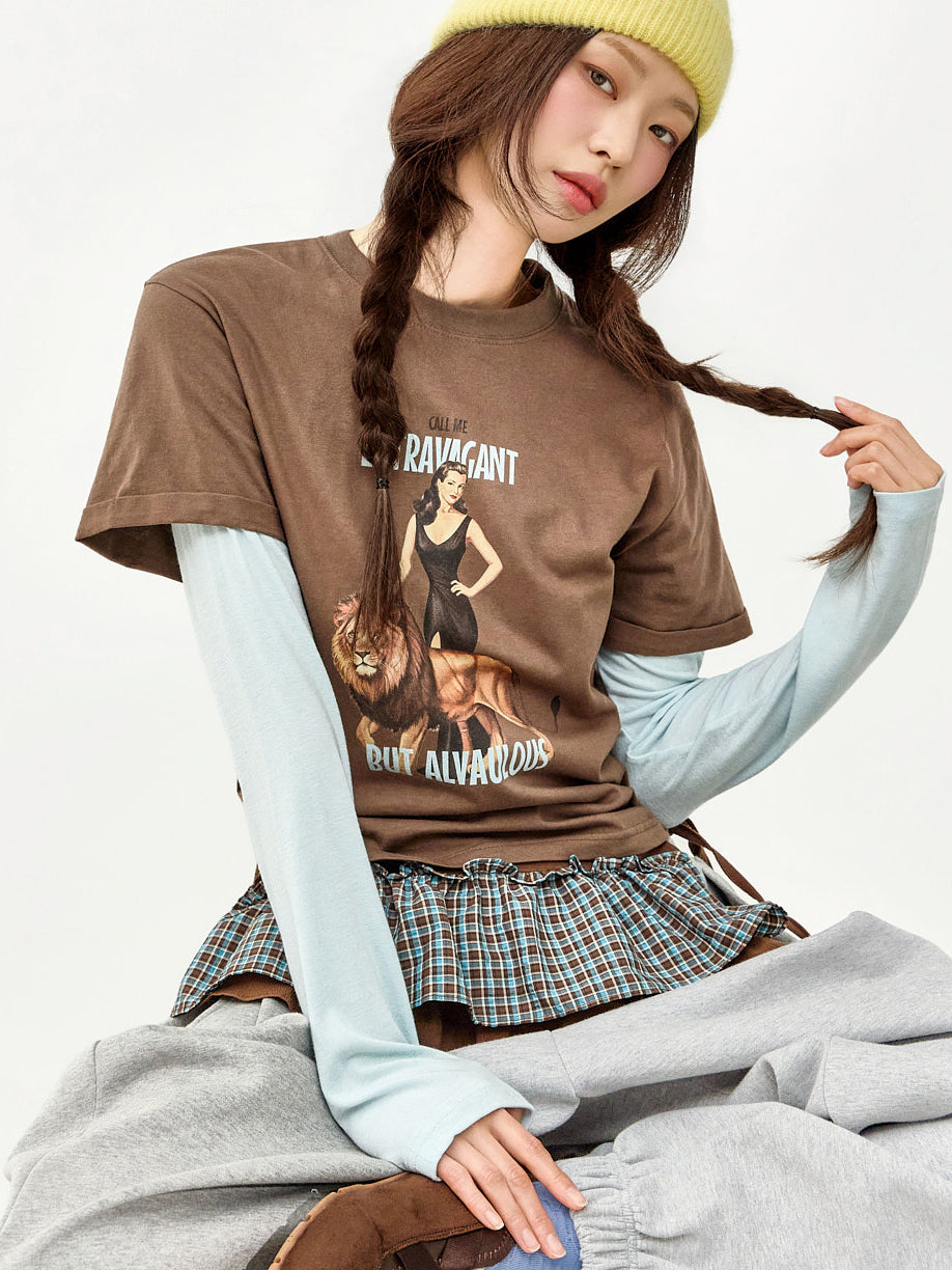 E4112 Printed Layered Top