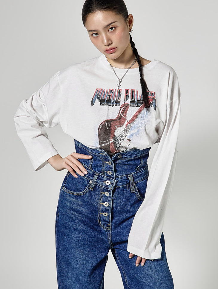 E4130 Printed Long Top