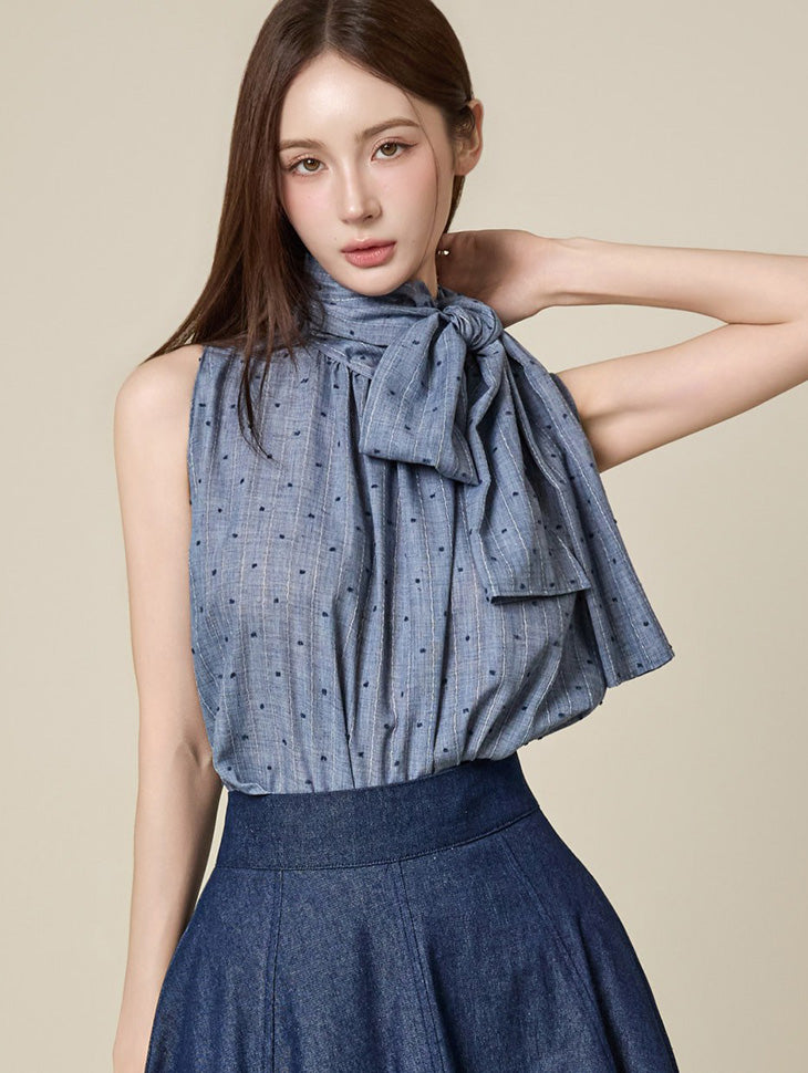B3220 Halter Tie Blouse