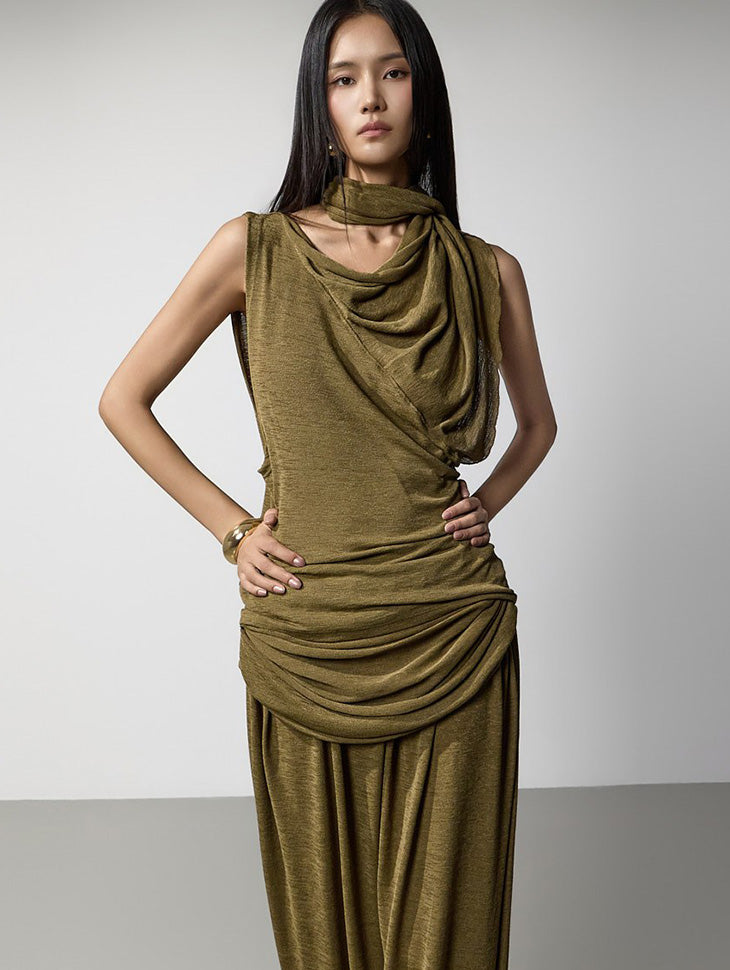 E4286 Scarf Drape Top