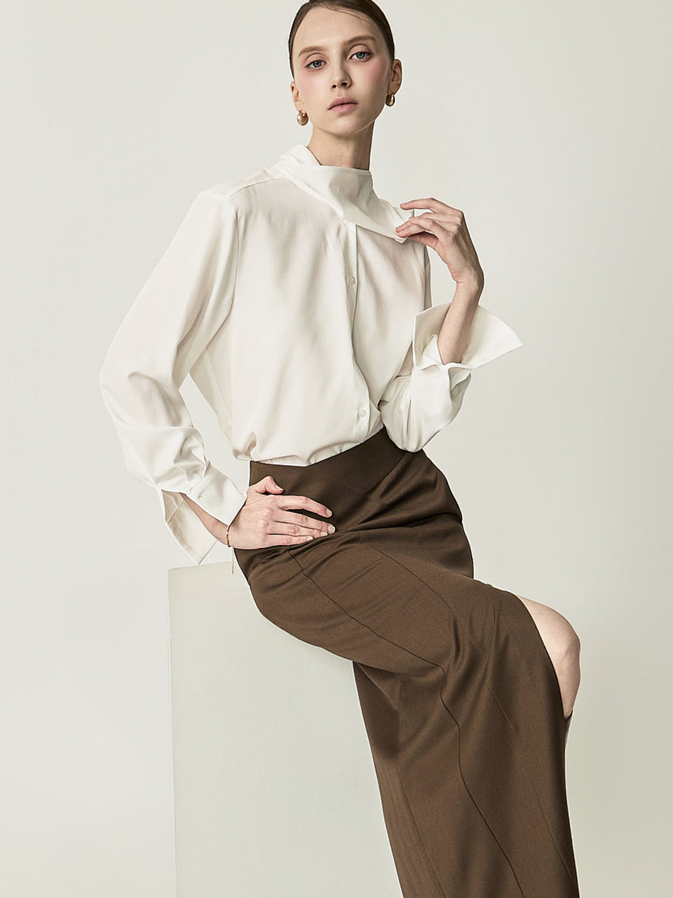 S925 Shawl Layered Shirts