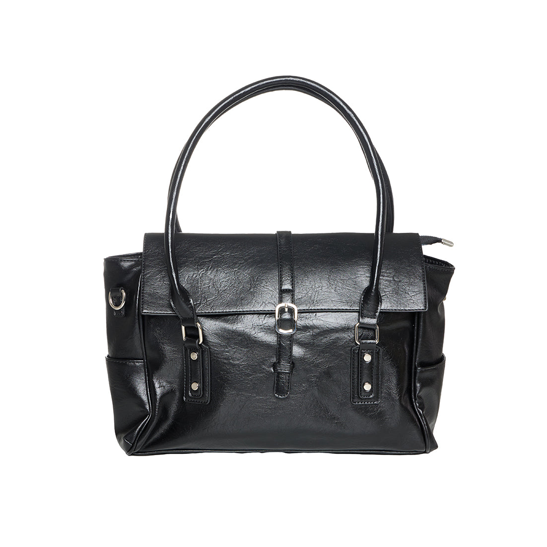 A-1871 Classic Buckle Leather Shoulder Bag