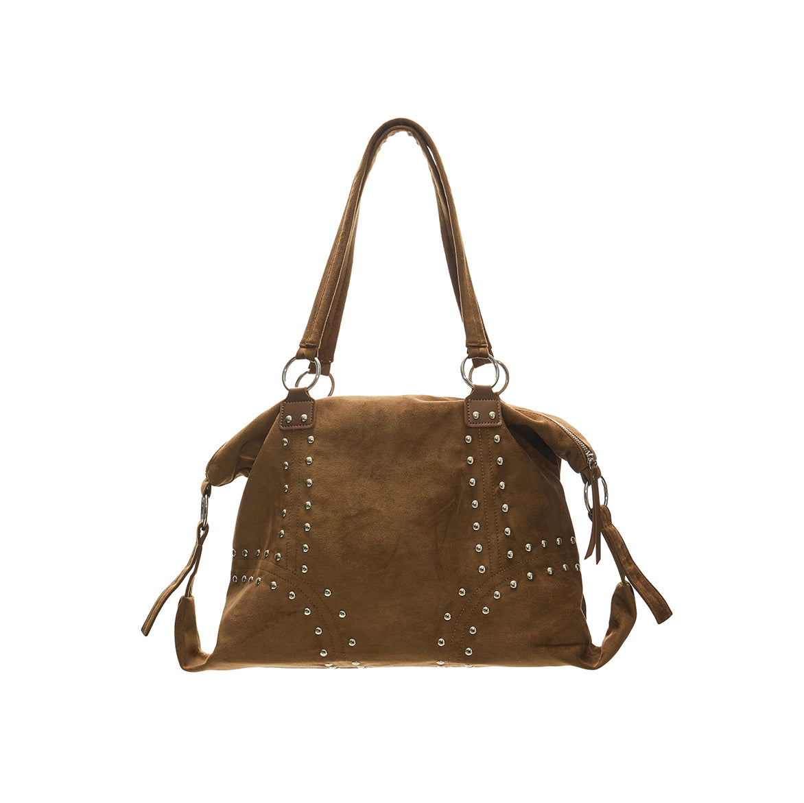 A-1876 Suede Studded Shoulder Bag