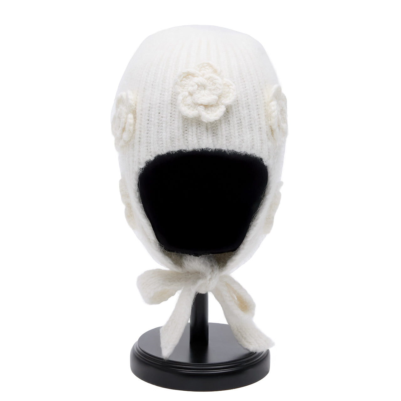AC-867 Flower Knit Earflap Beanie