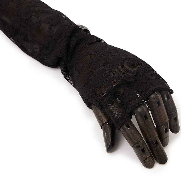 AH-185 Lace Sheer Fingerless Gloves