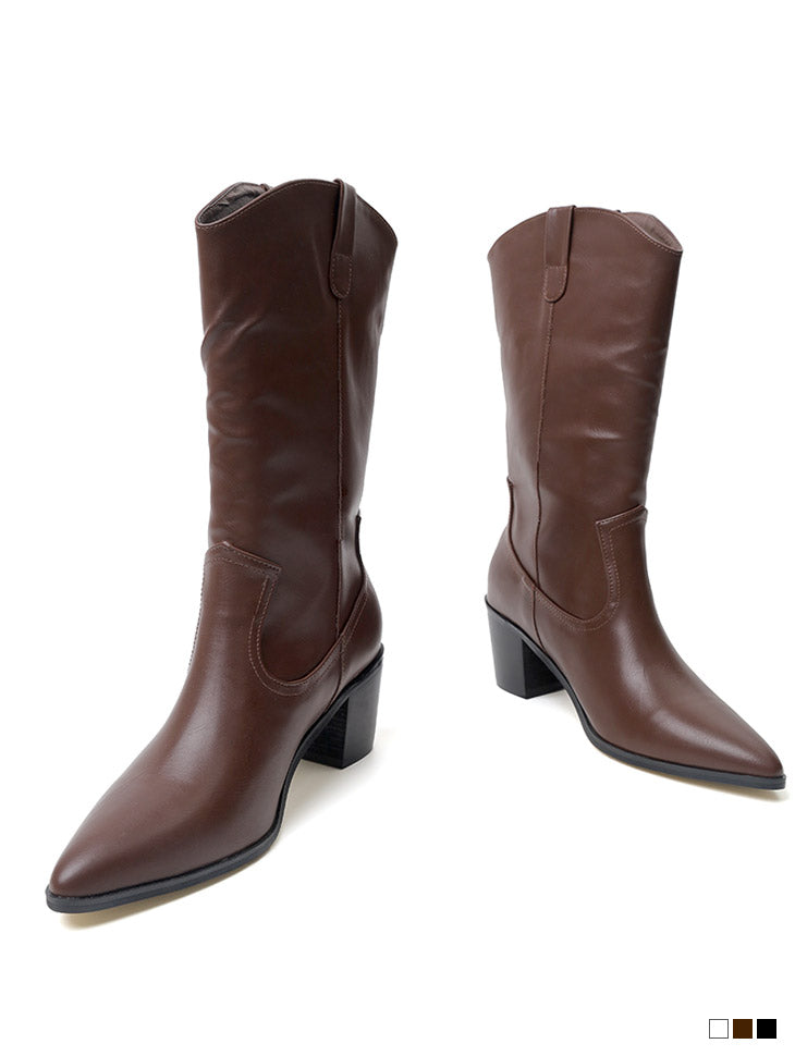 AR-2811 Western Heeled Middle Boots