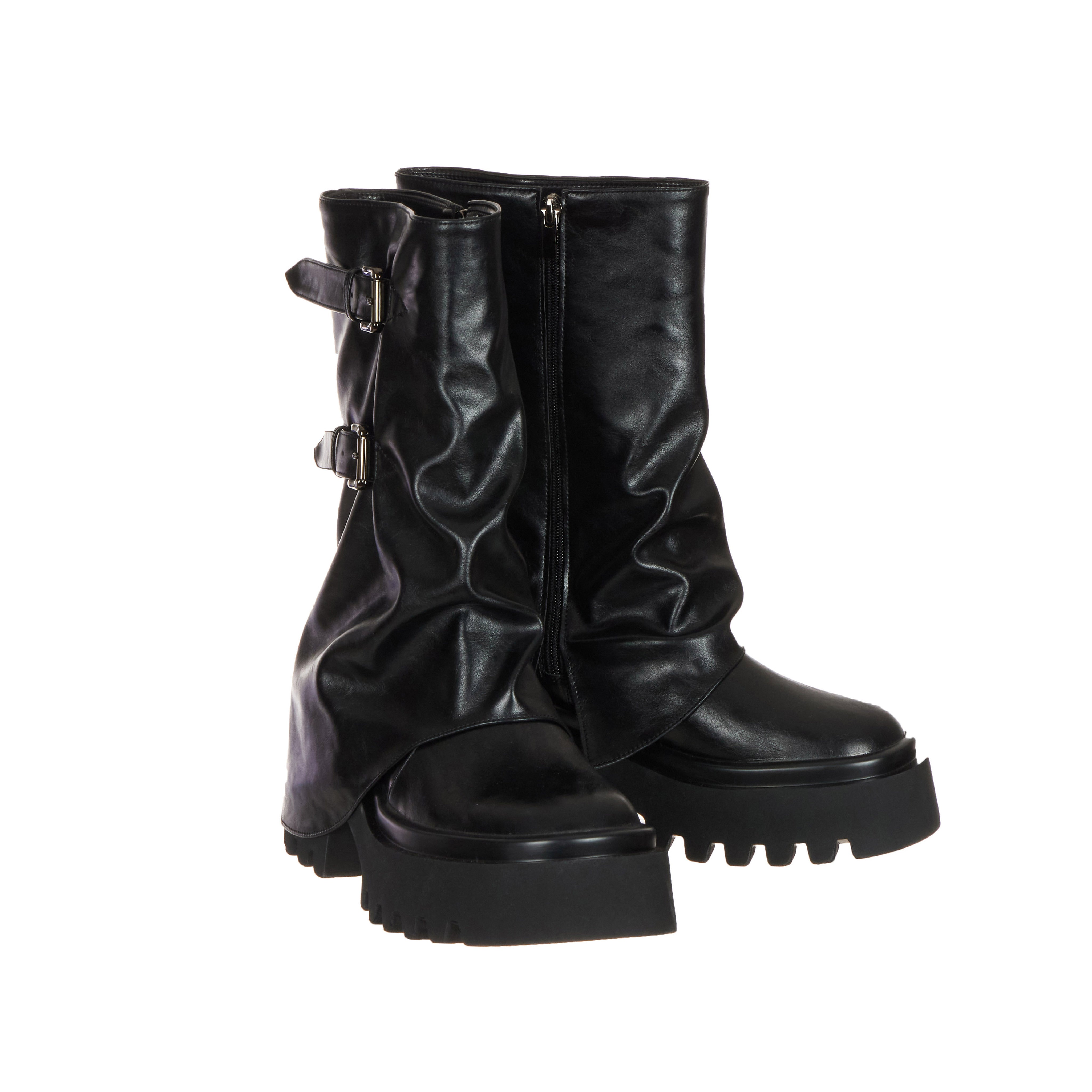 AR-3483 Buckle Platform Boots