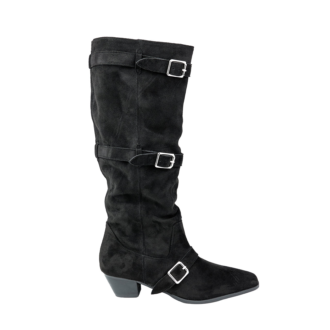 AR-3523 Suede Buckle Long Boots