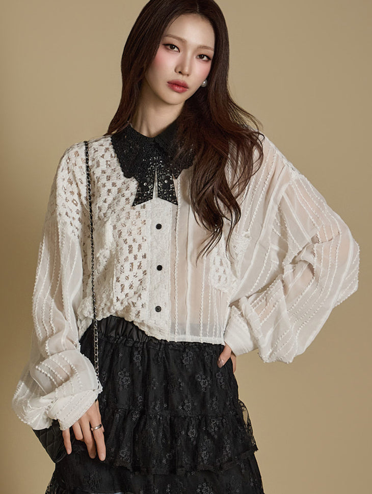 B3034 Sheer Blouse