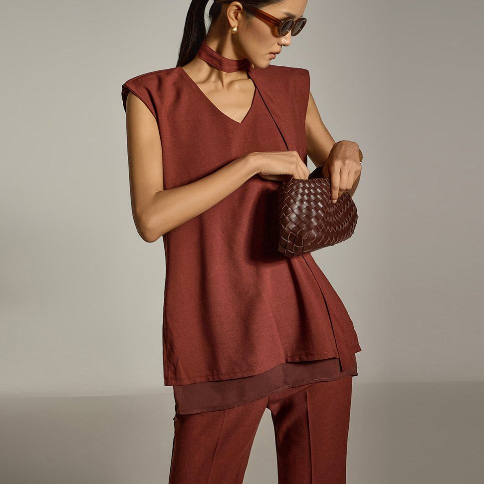 B3086 Sleeveless Blouse with Strap