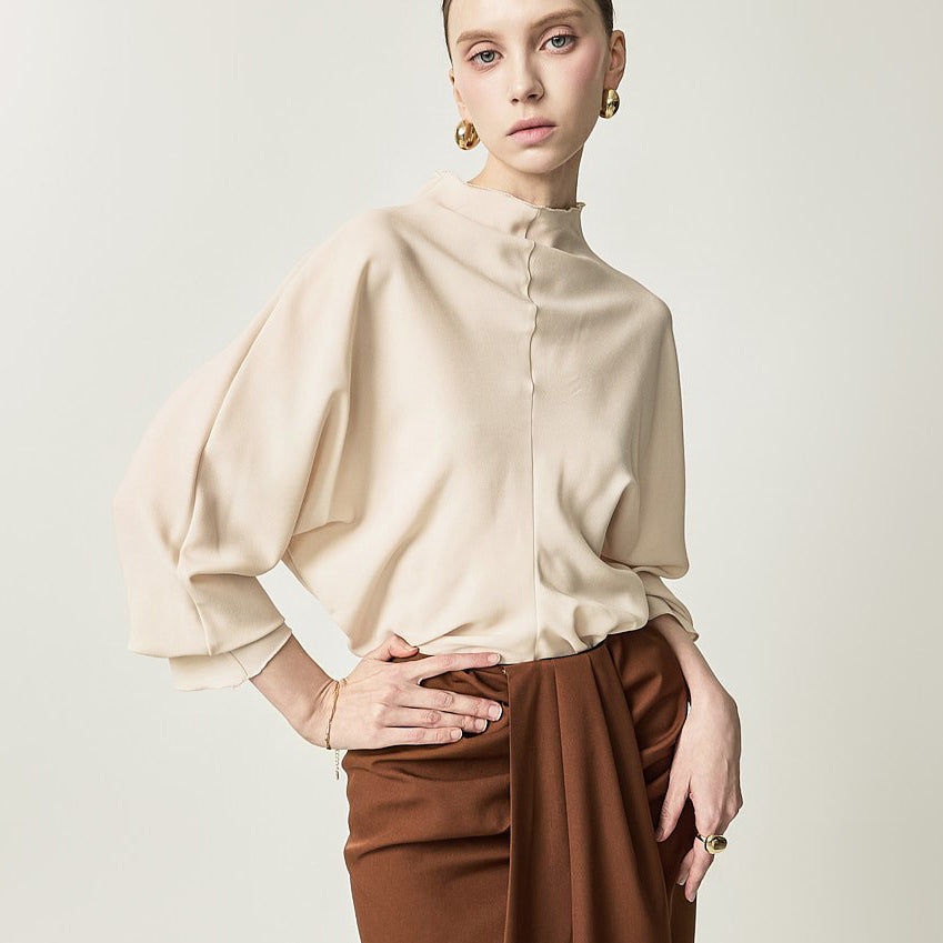 B3258 Mock Neck Blouse