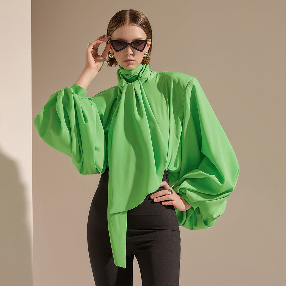 B9147 Blouse with  Scarf