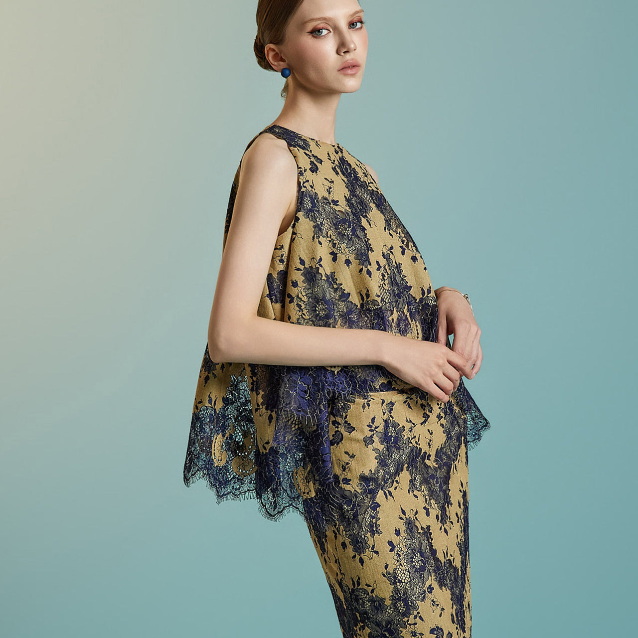 B9185 Floral Lace Blouse