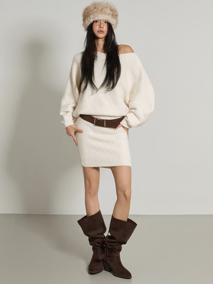 D5396 Knit Dress with Belt Set