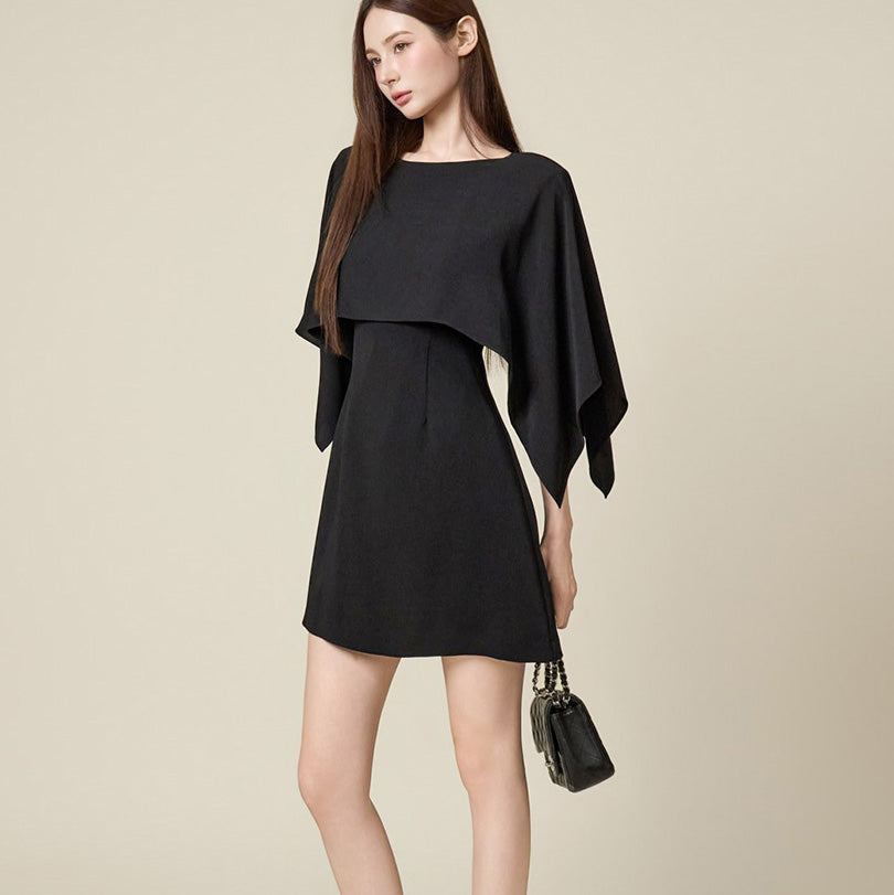 D5637 Cape Mini Dress