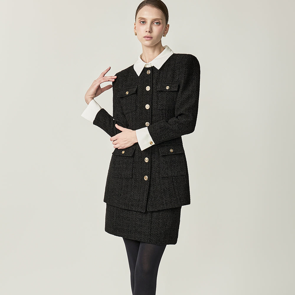 D5706 Tweed Wool Two-Piece Set