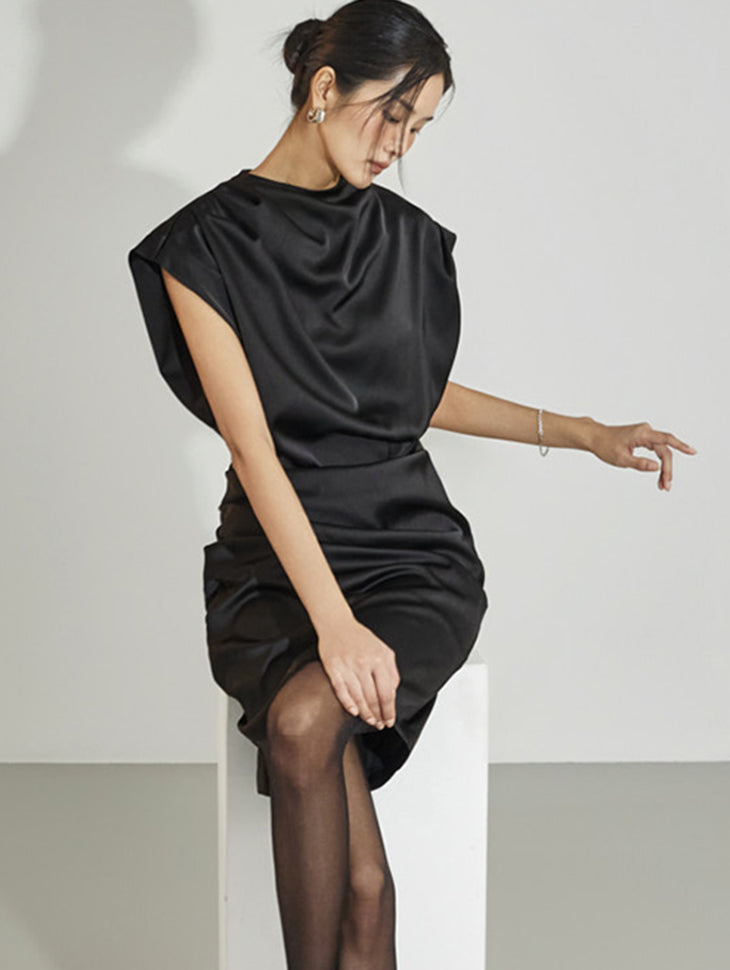 D9570 Drape Mini Dress