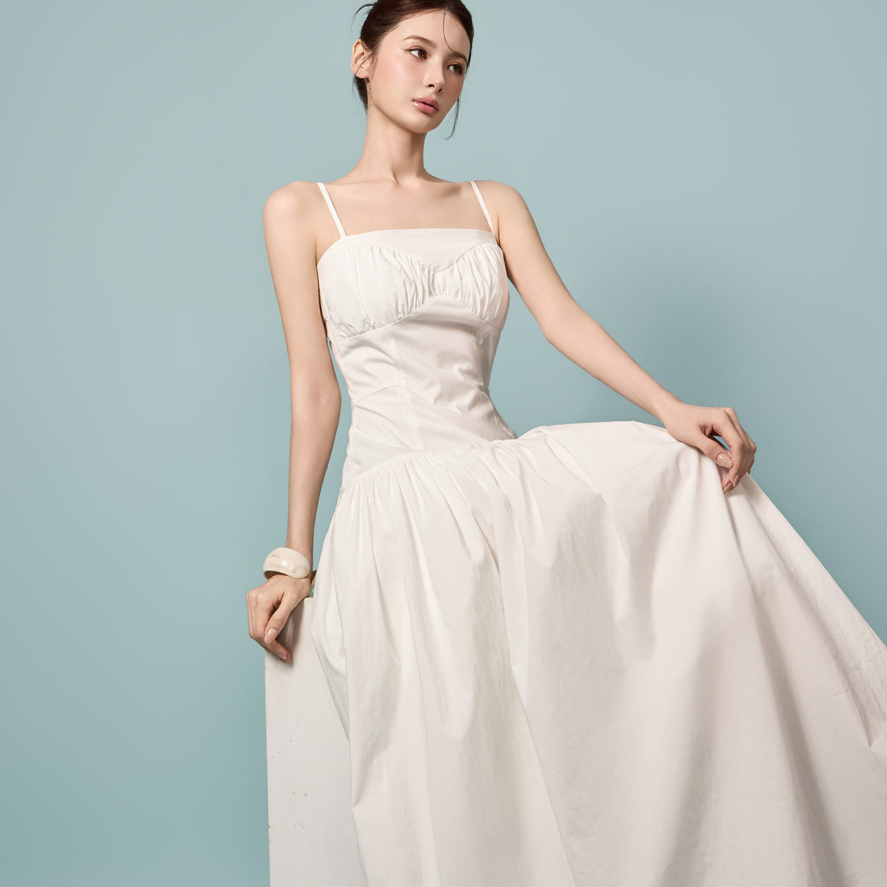 D9626 Square Neck Dress