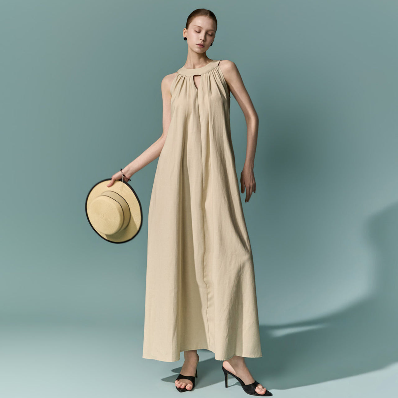 D9628 Linen Flow Dress