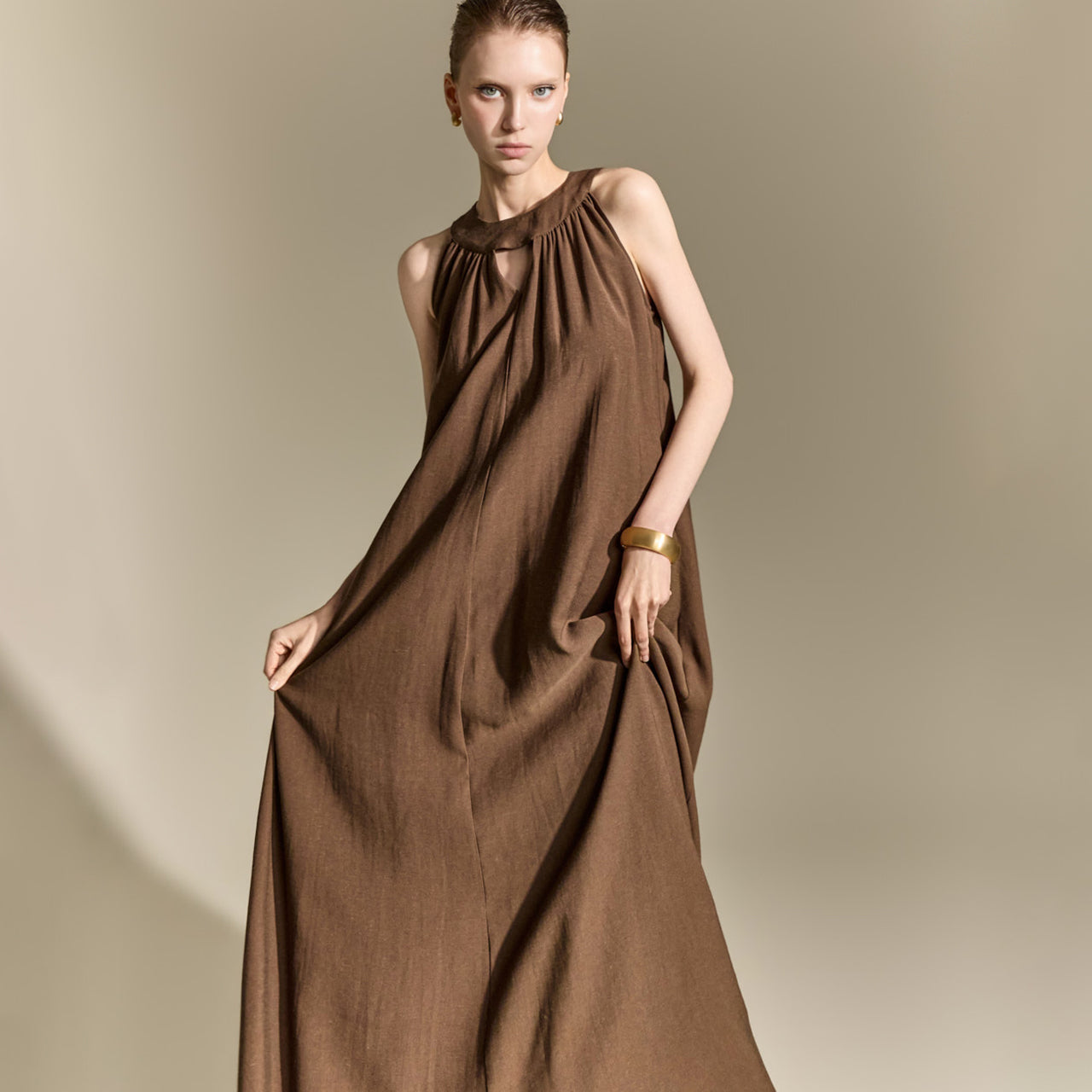 D9628 Linen Flow Dress
