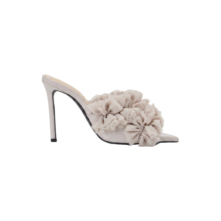 DTAR-036 Chiffon Frill High Heel Mules