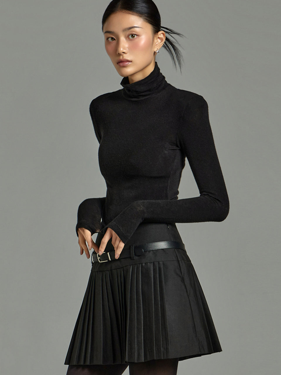 E2817 Roll Neck Padded Top