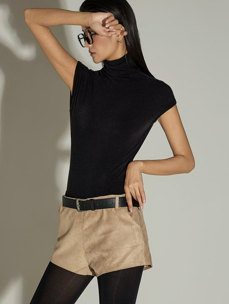 E3981 Cap Turtleneck Sleeves Top