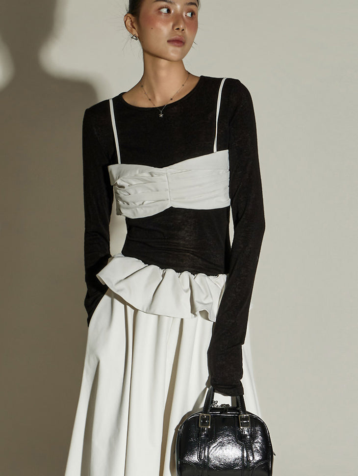 E3991 Shirring Strap Bustier