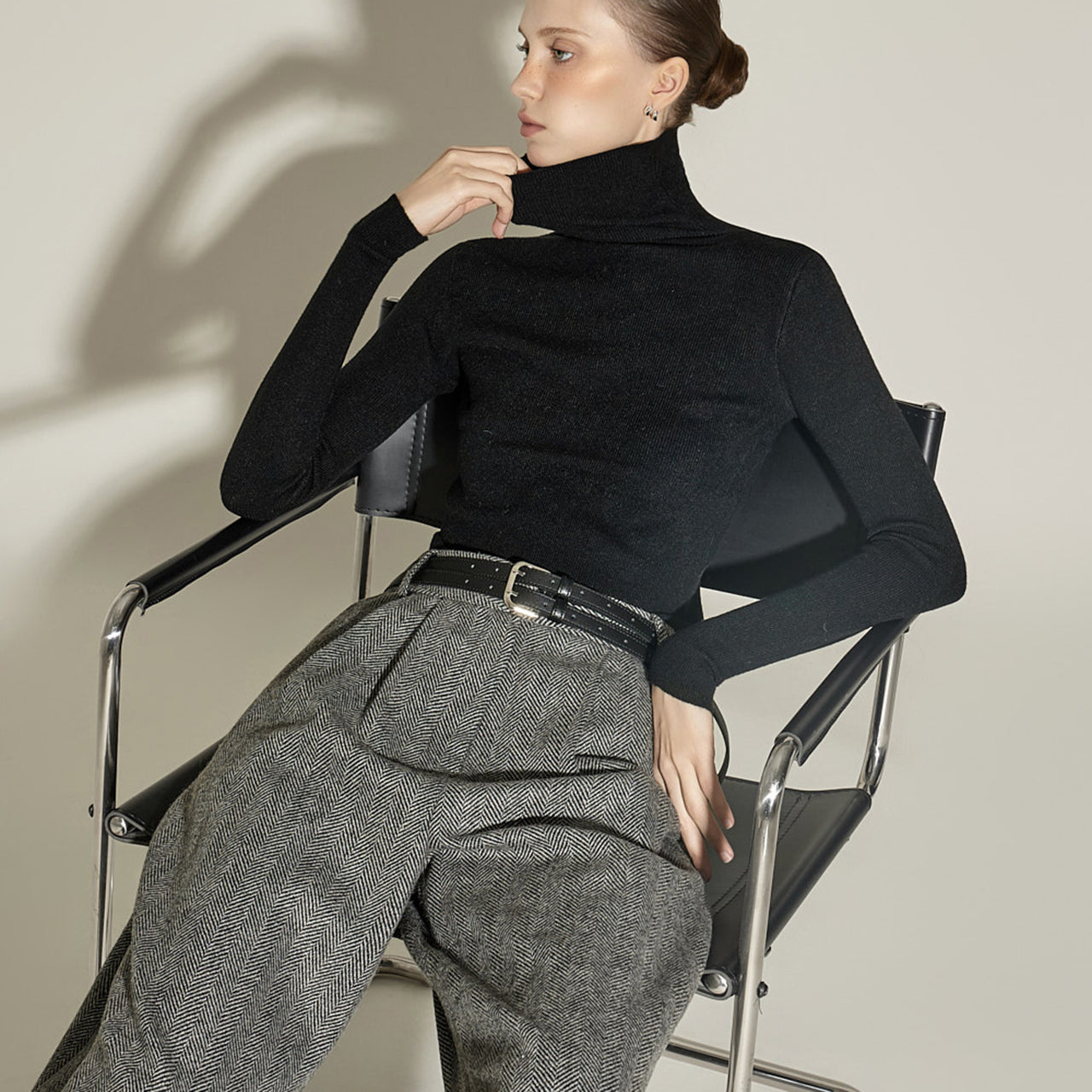 E4005 Ribbed Turtleneck Top