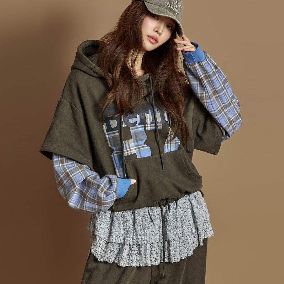 E4026 Layered Hooded Sweatshirts
