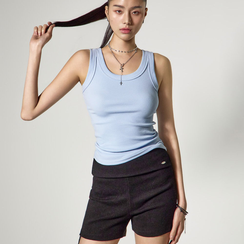 E4155 Basic Ribbed Sleeveless Top