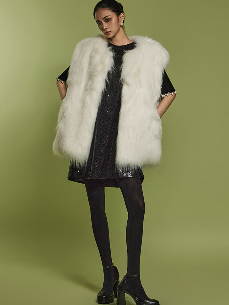 J1416 Fake Fur Vest