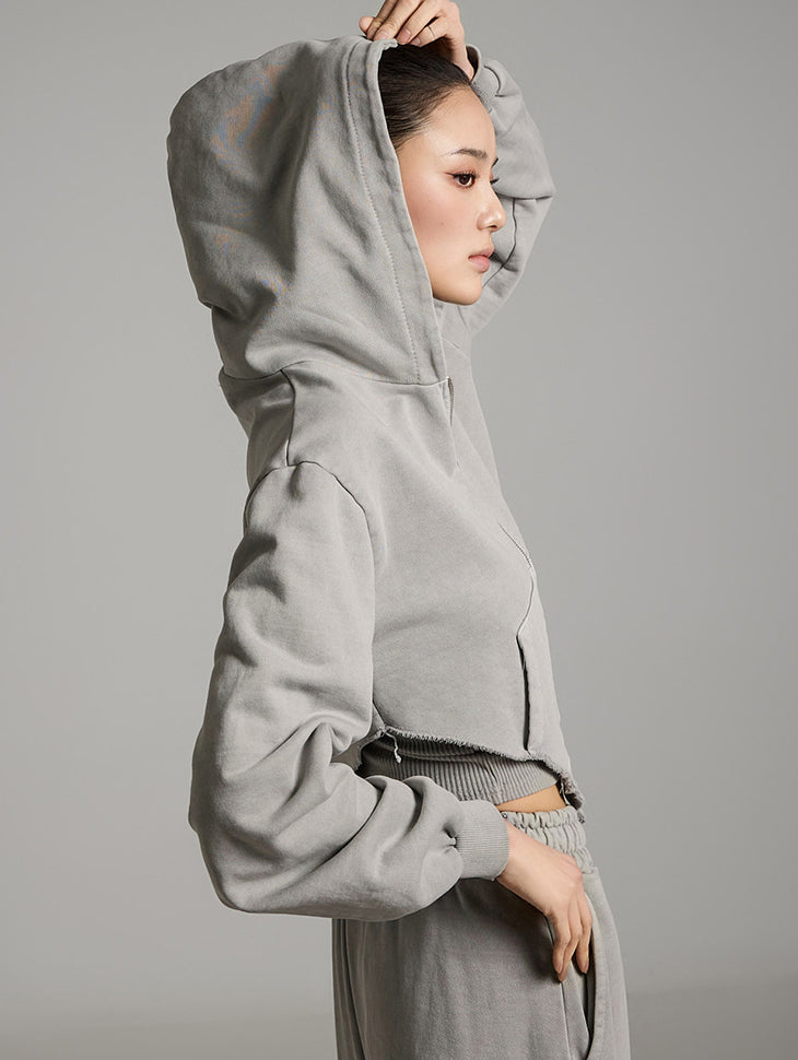 J2685 Cut-Out Zip Up Hoodie