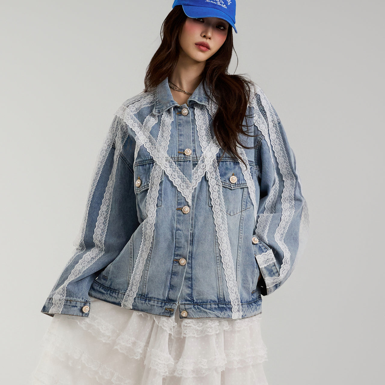 J2696 Lace Denim Jacket