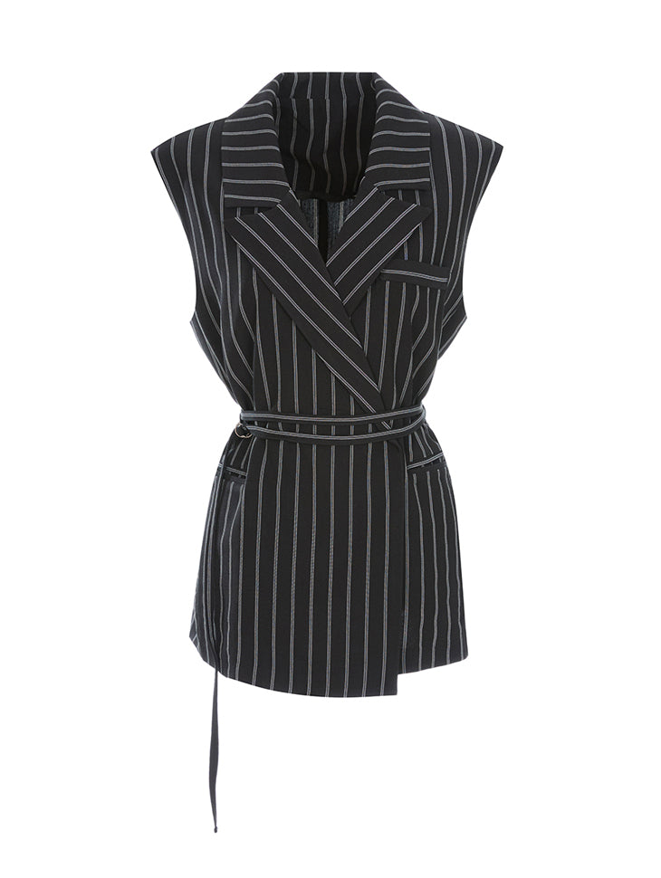 J2787 Stripe Vest with Belt
