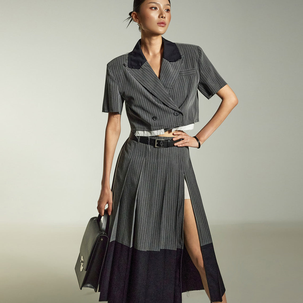 J2811 Stripe Crop Jacket