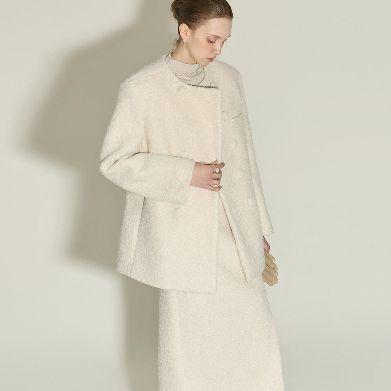 J3045 Boucle Collarless Jacket