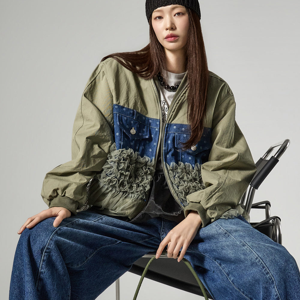 J3121 Tulle Layered Jacket