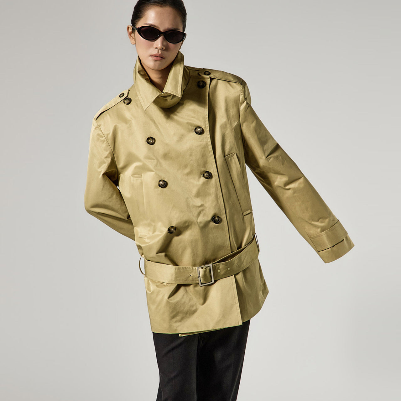 J3134 High Neck Trench Jacket