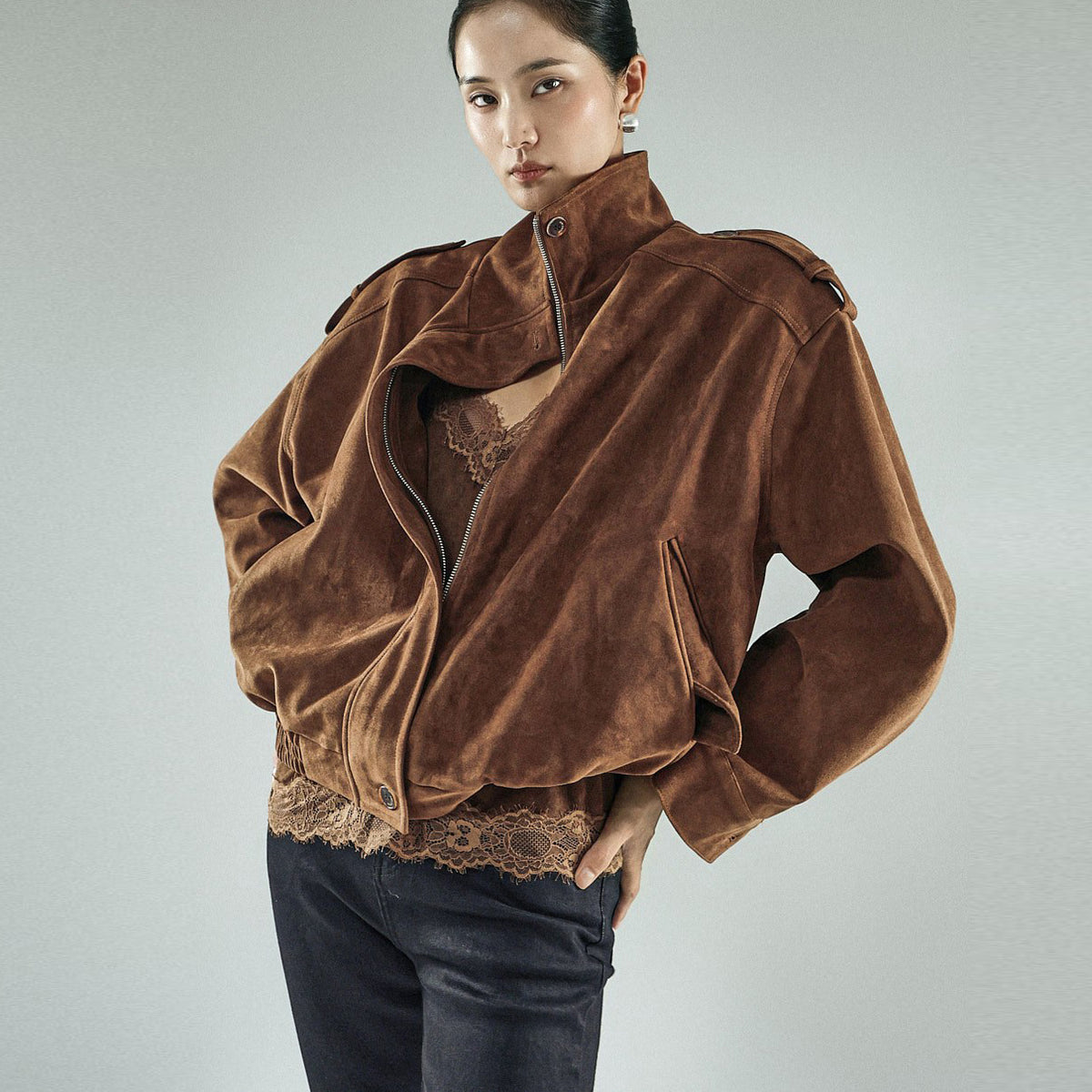 J3285 Suede Blouson Jumper