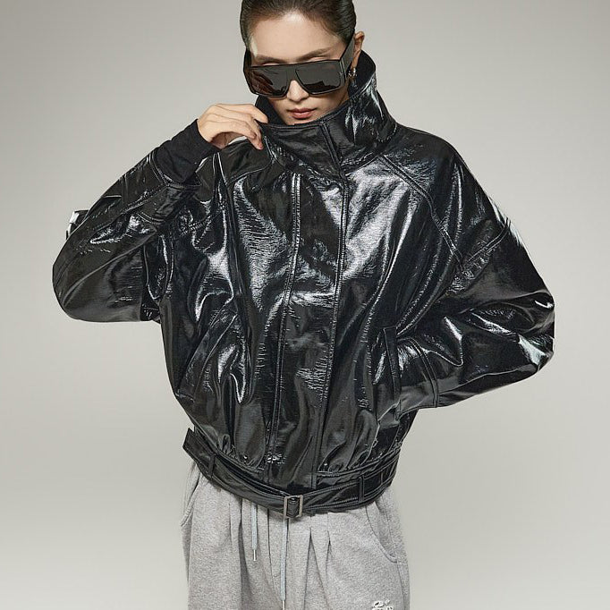 J3287 Glossy Leather Jumper