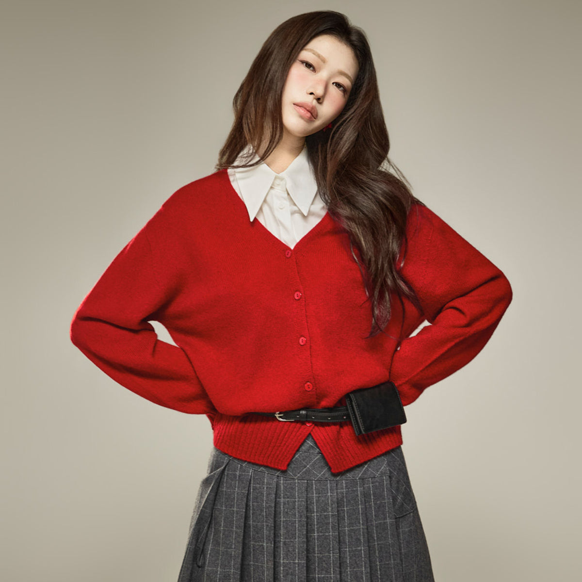 J3341 Wool Knit Cardigan