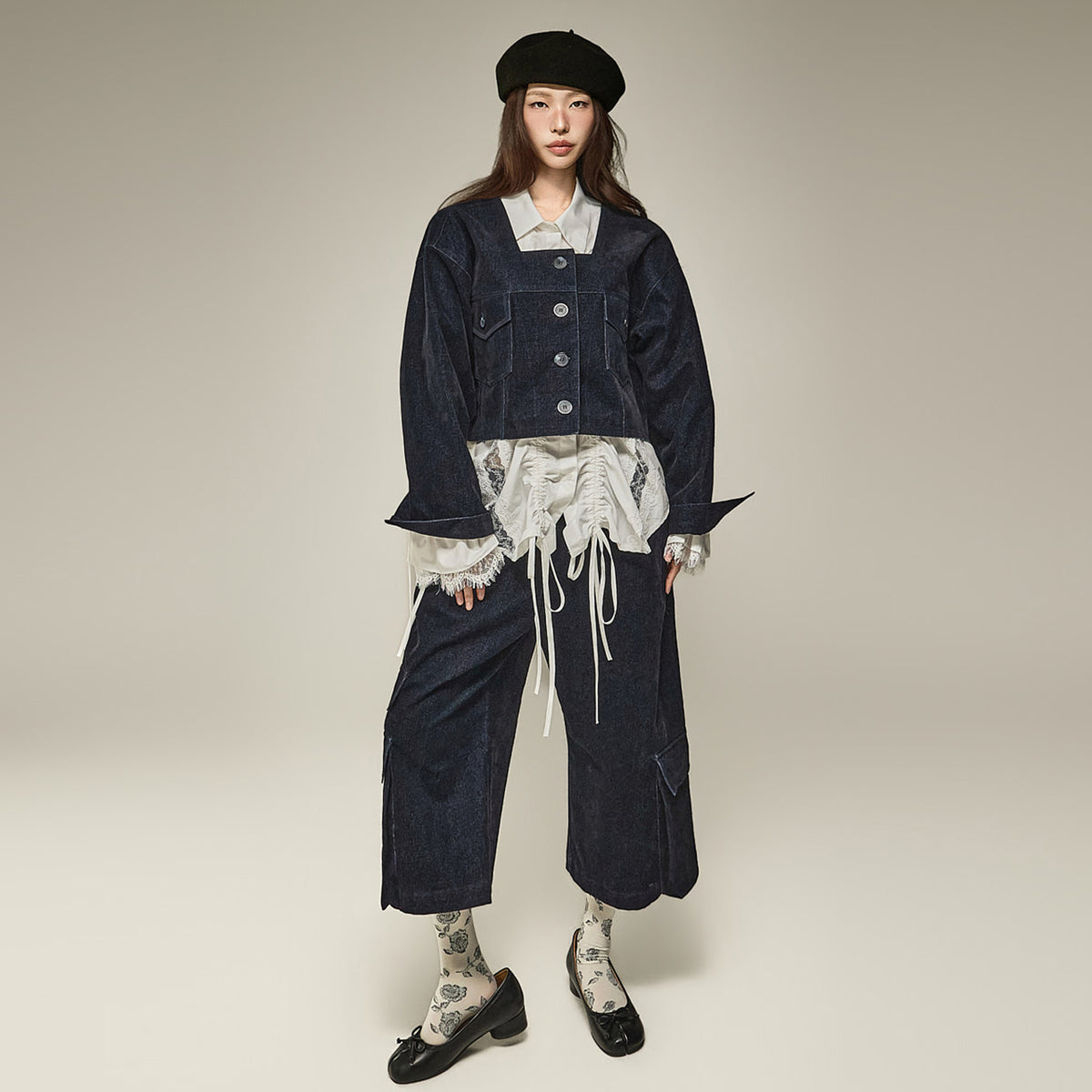 J3344 Velvet Denim Jacket