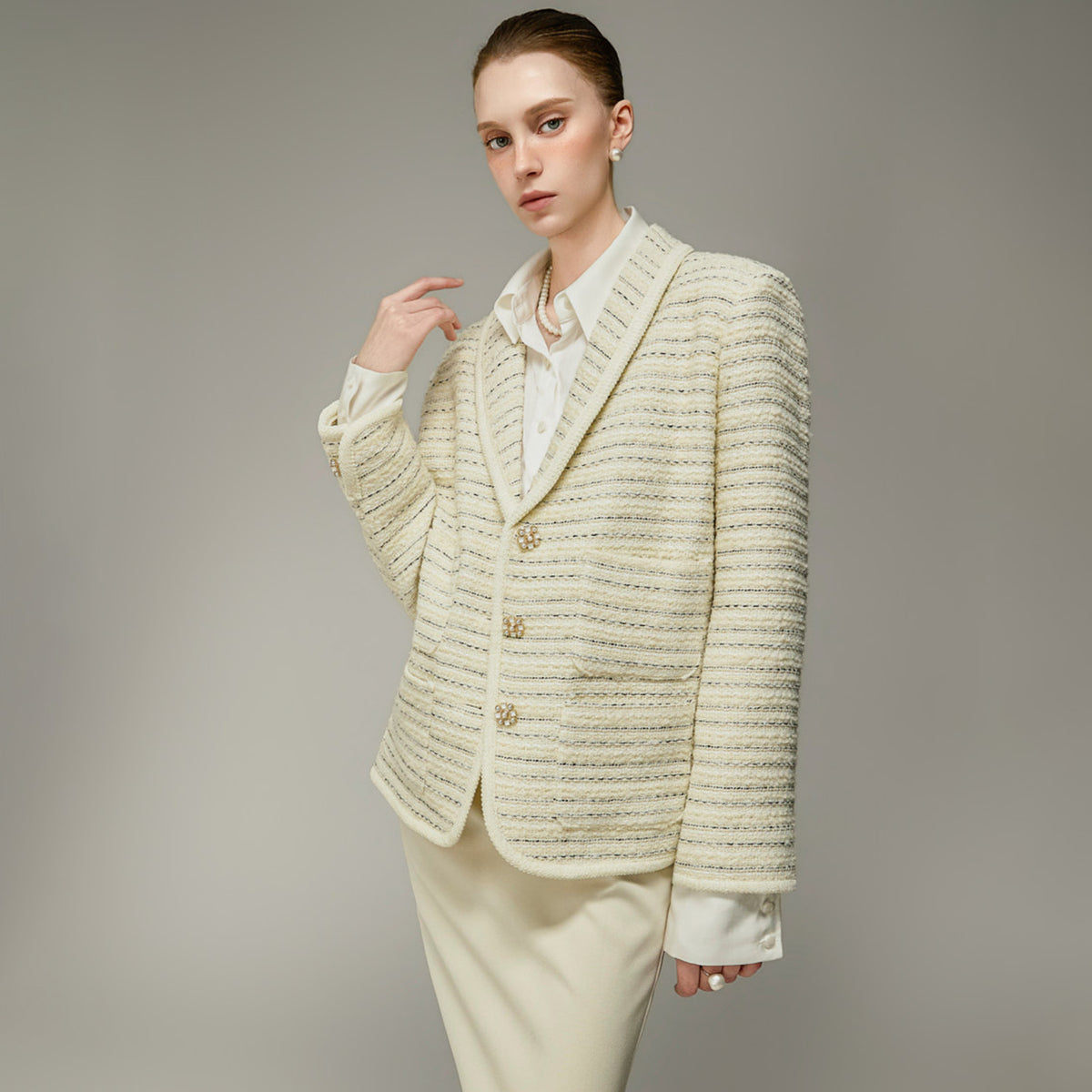 J3356 Wool Shawl Collar Jacket