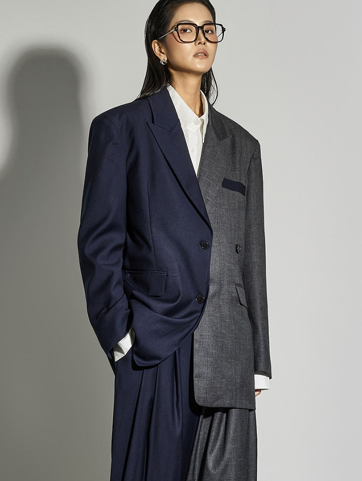 J9338 Two-Tone Collar Jacket