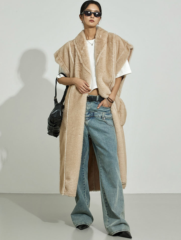 J9348 Fur Vest with  Strap