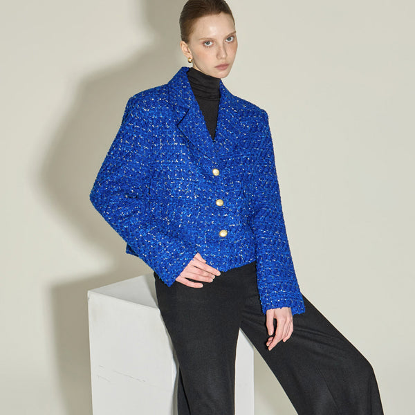 J9353 Tweed Gold Button Jacket